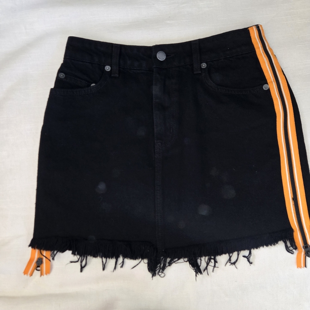 Carmar los angeles side zip black denim skirt